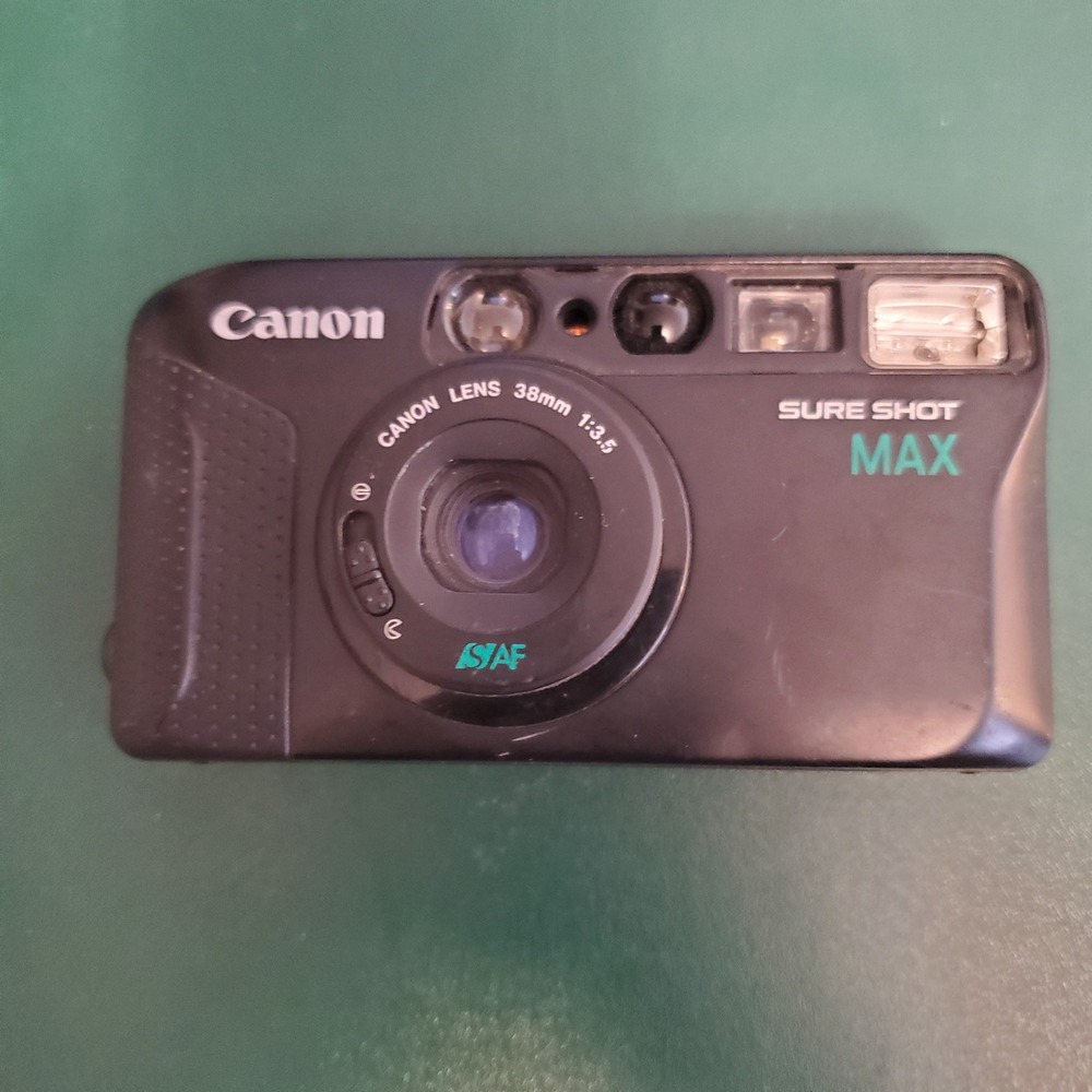 Canon Sure Shot Max 35mm Film Camera 38mm 1:3.5 Lens Black Parts Repair